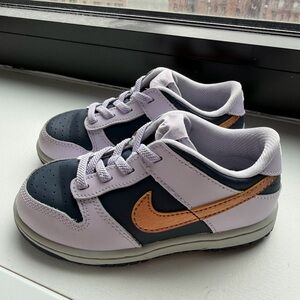 Nike Kids Lavender, Navy & Tan Swoosh Sneakers